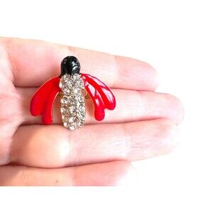 Vintage flying Insect beetle brooch